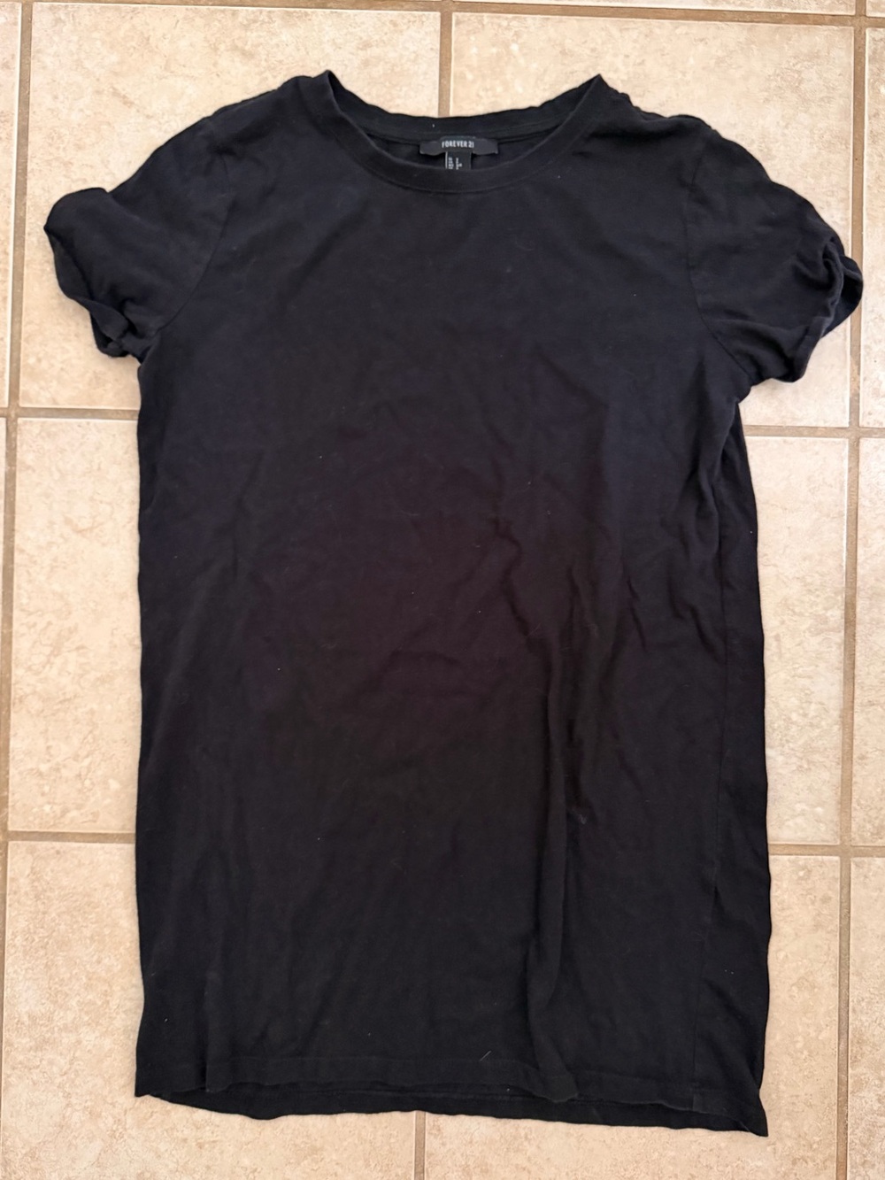 EUC Forever 21 Black Puff Sleeve T-Shirt Dress